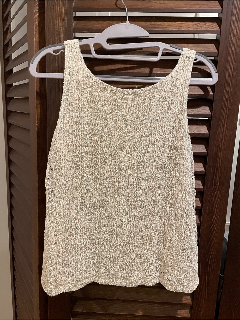 Sleeveless Cream Crochet Tank Top Ann Taylor